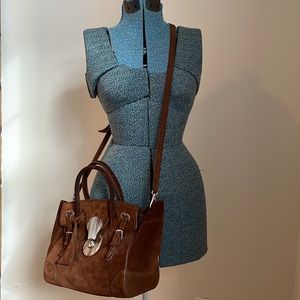 Ralph Lauren suede cognac handbag